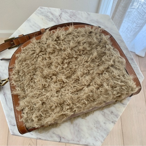 Eric Javits Baa Dome Faux Fur Crossbody Bag in Camel - Picture 10 of 16